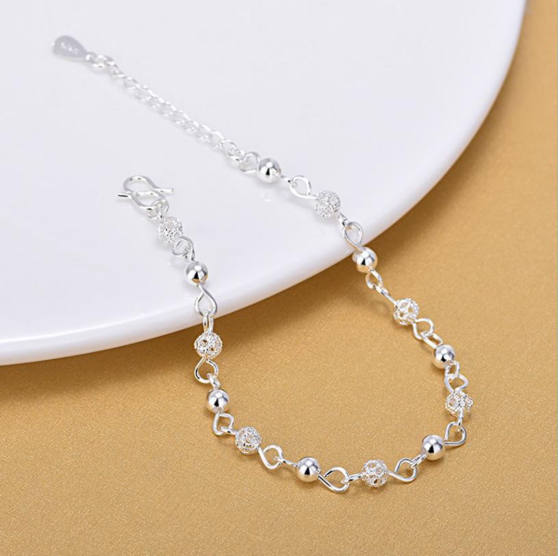 TJP Trendy Women 925 Silver Bracelets Jewelry Hollow Balls Girl Silver Anklets For Women Engagement Party Female Bijou