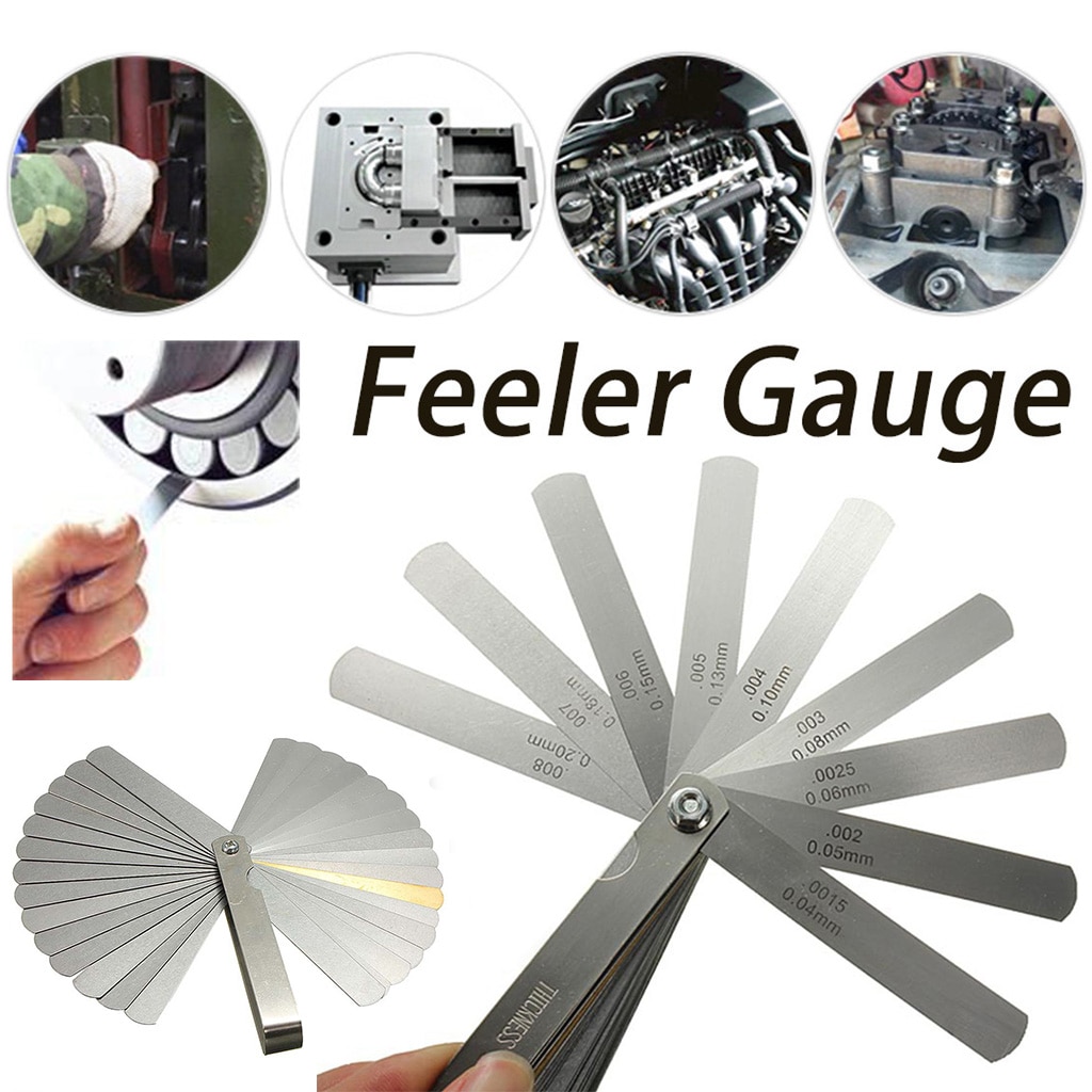 1PC Metric Feeler Gauge 89A 32 Blades Measurements Tools Stainless Steel Foldable Thickness Gap Filler Feeler Measuring Tool