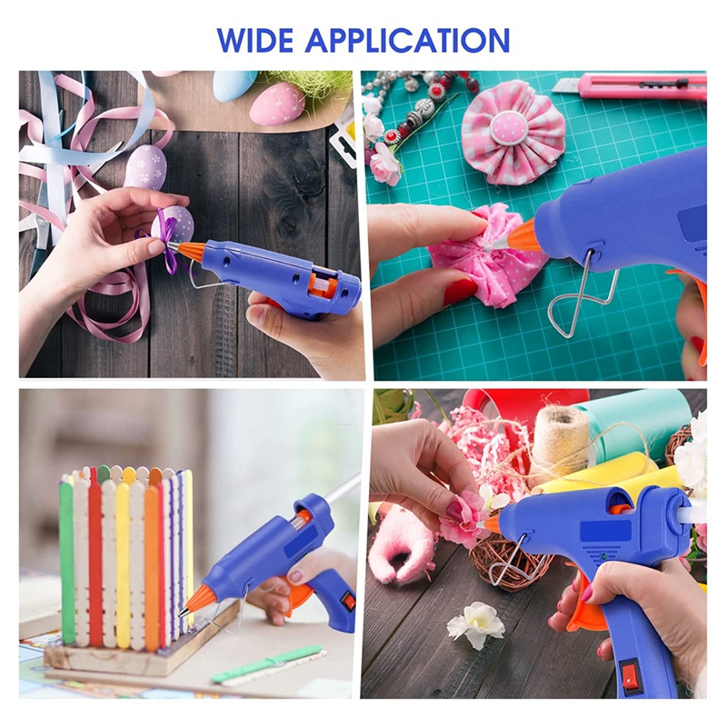 Glue Gnu, Mini Gnu Kit with 30 Glue Sticks for School Crafts DIY Arts Quick Home Repairs, 20W, Blue US Plug