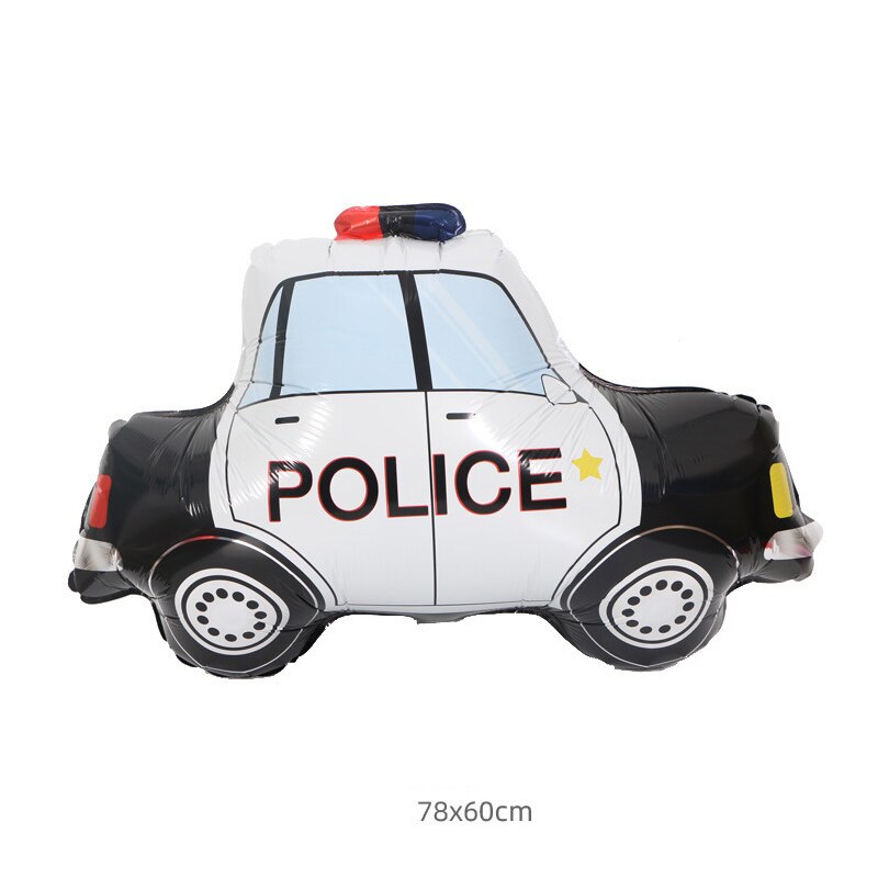 Cartoon Auto Ballon Kinderen Speelgoed Drijvende Lucht Bal Auto Trein Pickup Vrachtwagen Verjaardagsfeestje Decoratie Aluminium Folie Ballon: police car