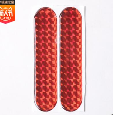 2 stuks waterdichte reflecterende autostickers, waarschuwingstape, reflecterende strips, veiligheidsmarkering voor autovelg, wenkbrauw, deurrand: Rood