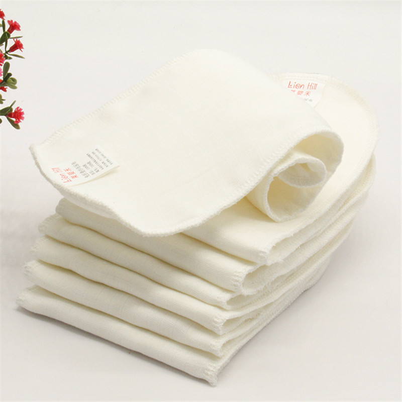 Babyblöjinlägg återanvändbara blöjfoder 10- lager mjuk tjock muslin tyg blöja förvikbar tvättbar 15*35cm