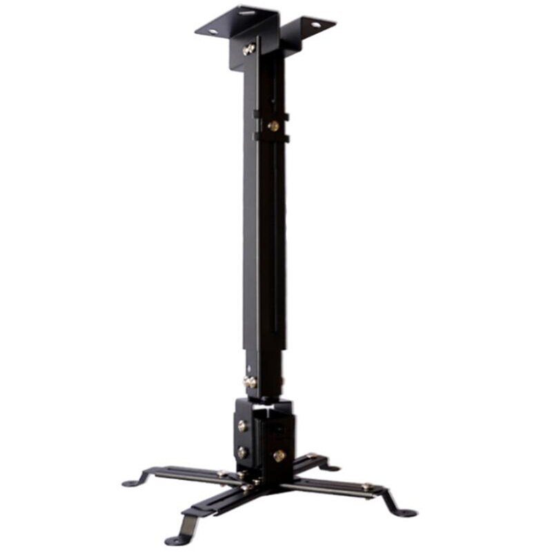 Black Universal Projector Stand Telescopic Adjustable Ceiling Ceiling Wall Mount: Default Title