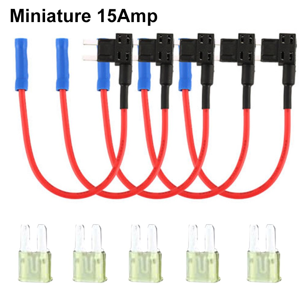 5Pcs Mini Micro Auto Apm Tap Add-A-Circuit Blade Fuse Holder Atm Auto Adapter