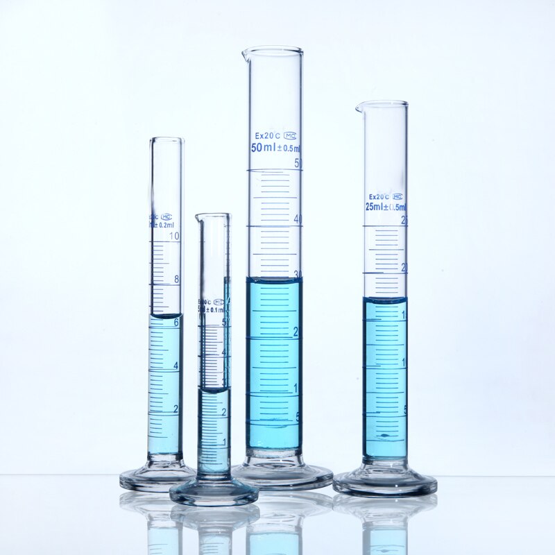 10 st/förpackning 25ml mätcylinder av graderad glasmätcylinder graderad cylinder kemiutrustning för laboratorieglas