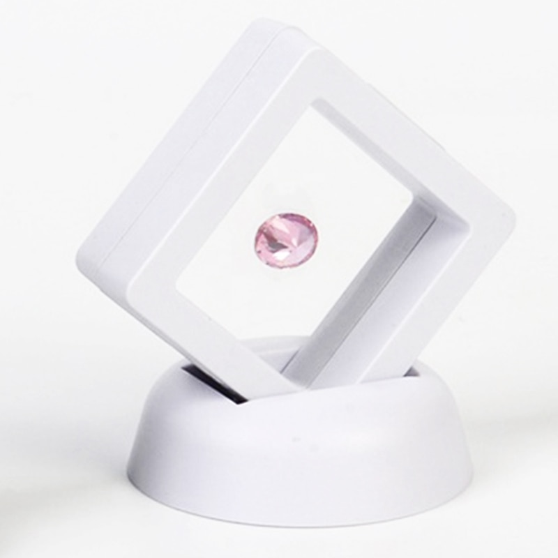 10 stk / sæt 3d flydende ramme skyggeæske smykker displaybeskyttelse billedboks med base displayboks opbevaringsarrangør: Hvid