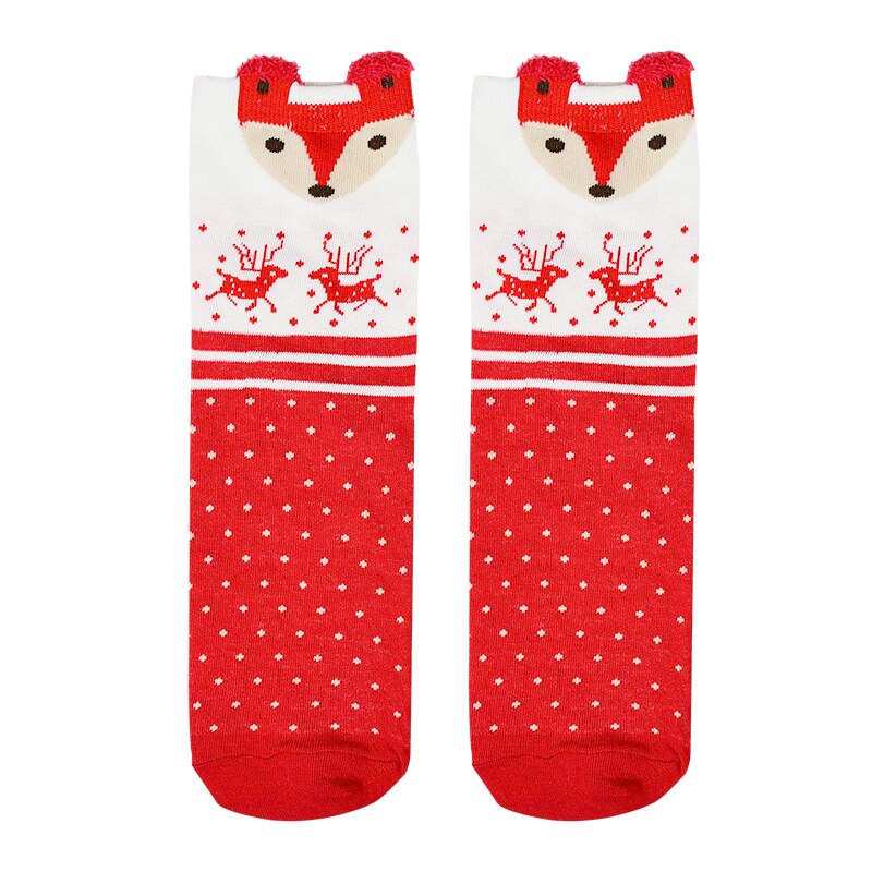 1 Paar Vrouwen Sokken Casual Winter Kerst Sokken David 'S Herten Katoen Cartoon Warm Houden Leuke Dame Meisjes Sok Kerst: B07