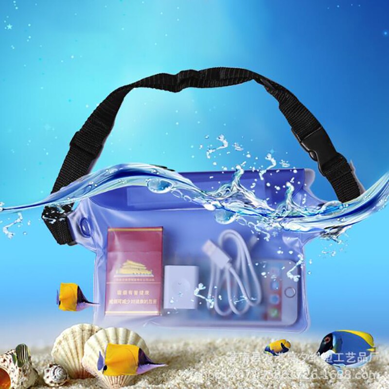 Waterdichte zwem- en drifttas, ski- en driftduiktas, heuptas, onderwatertas voor mobiele telefoons, hoesje voor op het strand of op een boot.