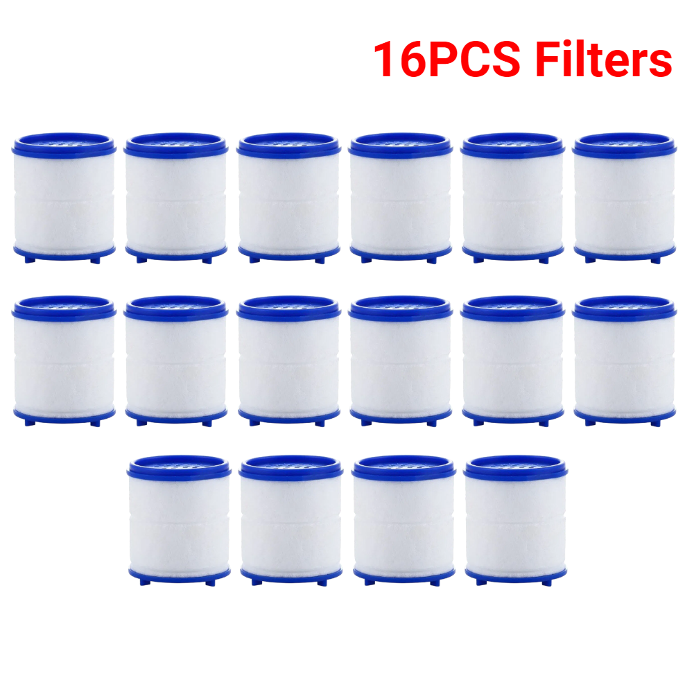 Filtro de agua para grifo, filtros de salpicaduras giratorios de 360 grados, elimina el cloro, metales pesados, cabezal de ducha filtrado, purificador de baño, 2-40 Uds.: BLANCO