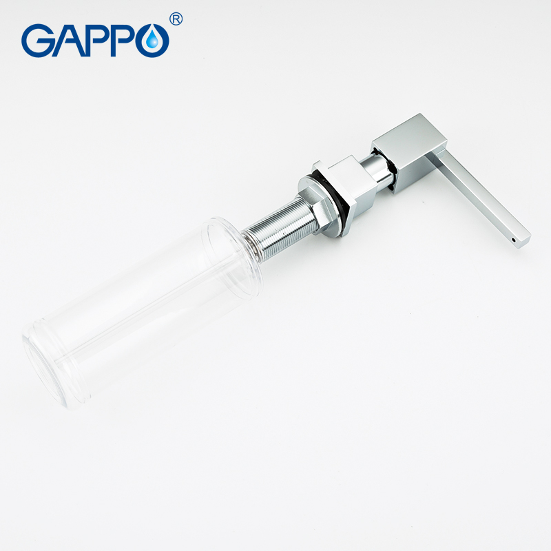 GAPPO Liquid Soap Dispenser Brass Deck Mounted Kitchen Soap Dispensers Square Counter top Dispenser