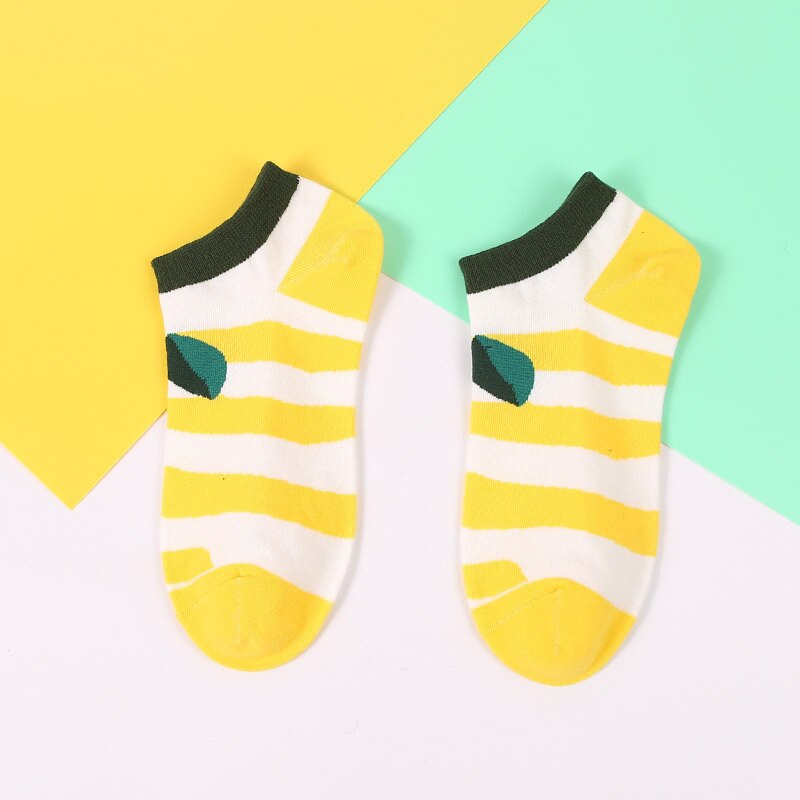 Söta strumpor kvinnor sommar tecknad tryckt bomull korta roliga strumpor män glada ankel unisex strumpor meias calcetines: Jordgubbe / 39-44 euro usa 7-9.5