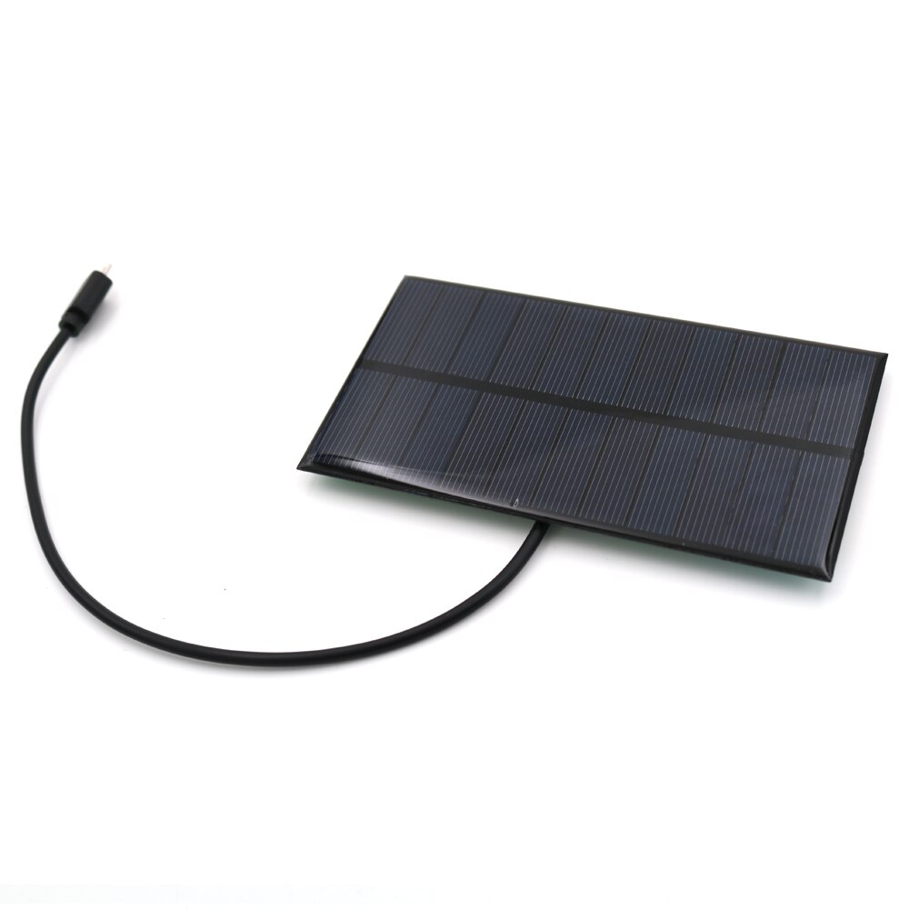 Sol batterioplader 1.65w 5.5v output usb micro android micro usb port 5v 300ma opladningsregulatorer solpanel