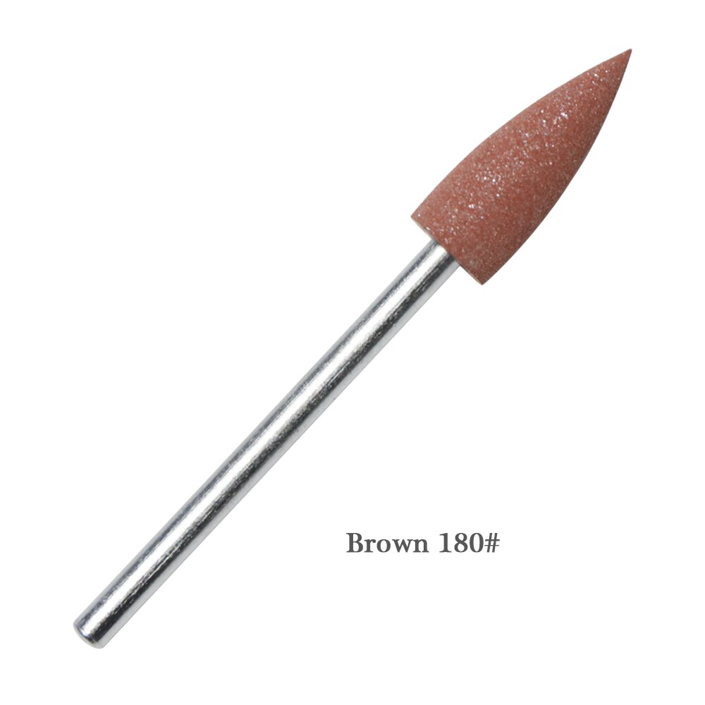 1pcs Rubber Silicon Nail Art Drill Bit 7 Colors Milling Cutter Manicure Pedicure Tools For Electric Machine JIGJ01: GJ01 Brown