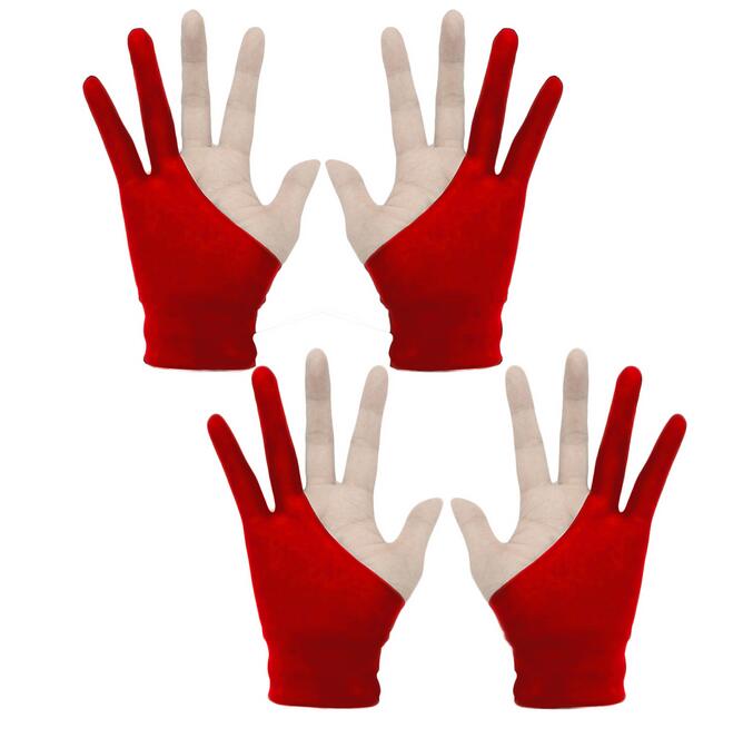 Behogar 4 stk kunstnerhandsker 2- fingre tegne handsker antifouling til grafisk tablet tegning pen display højre venstre størrelse sm: Rød størrelse s