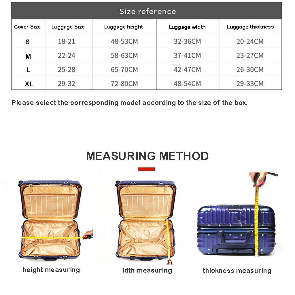 Aelicy Women Men Travel Thicken Elastic Pure Color Luggage Suitcase Protective Cover, Apply To 18-32inch Cases Travel