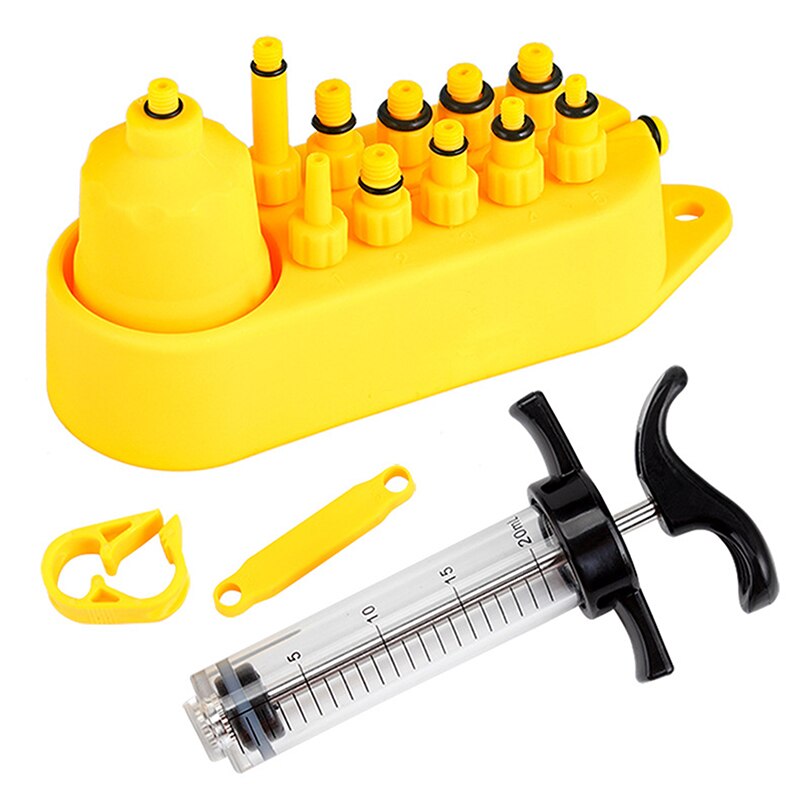 TOOPRE-Kit de purga de frenos 2 en 1 para bicicleta, inyector de aceite multifuncional, Mineral hidráulico, DOT