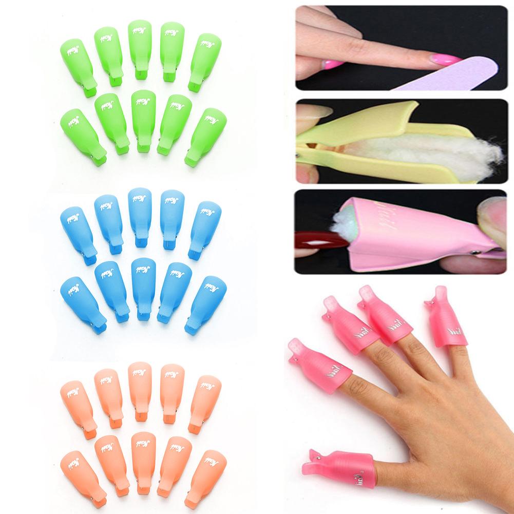 10Pcs Plastic Nail Art Losweken Cap Clips Uv Gel Polish Remover Manicure Tool