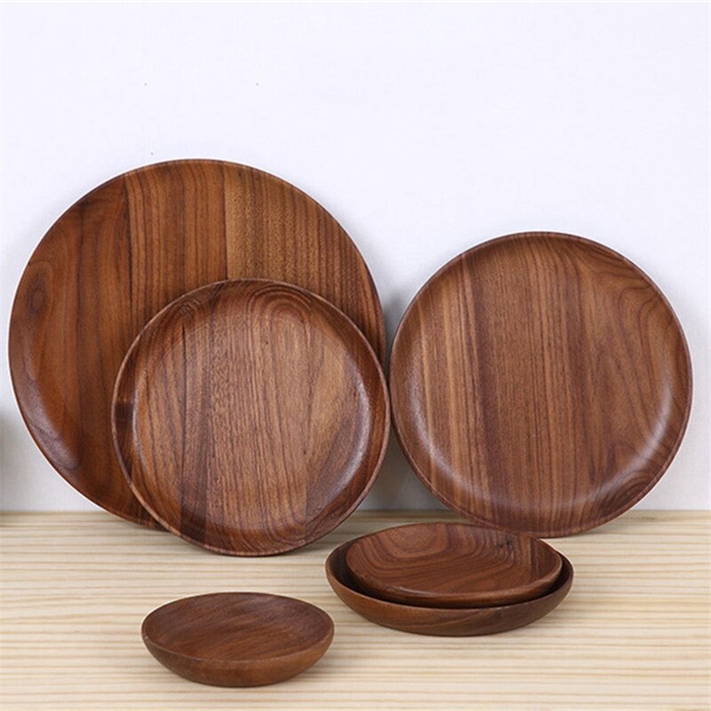 Fuirte en bois de noyer noir, assiette de rangement pour le dîner, les bonbons, le Dessert, le thé, les sushis
