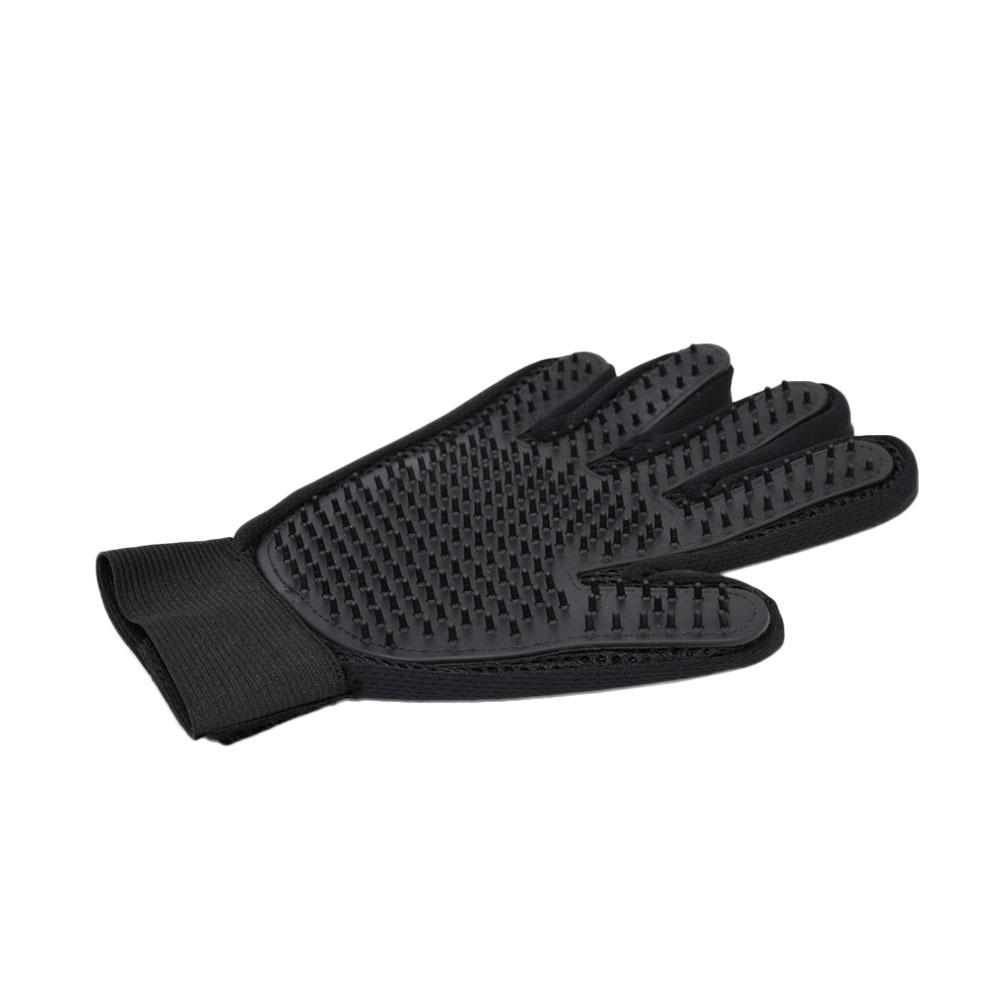 Guantes de aseo para mascotas, cepillo de Limpieza del cabello para perros y gatos, peine de goma negra, guante desodorizante con cinco dedos para mascotas, para perros y gatos,
