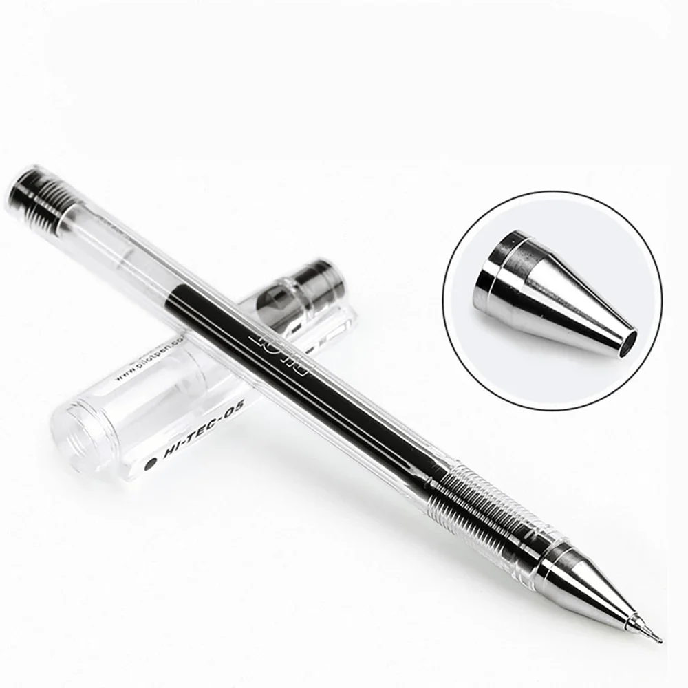 Pilot gelpenna hi-tec-c sprutspets finansiell bötespenna 0.25/0.3/0.4/0.5mm svart penna kontorstillbehör skola japansk brevpapper