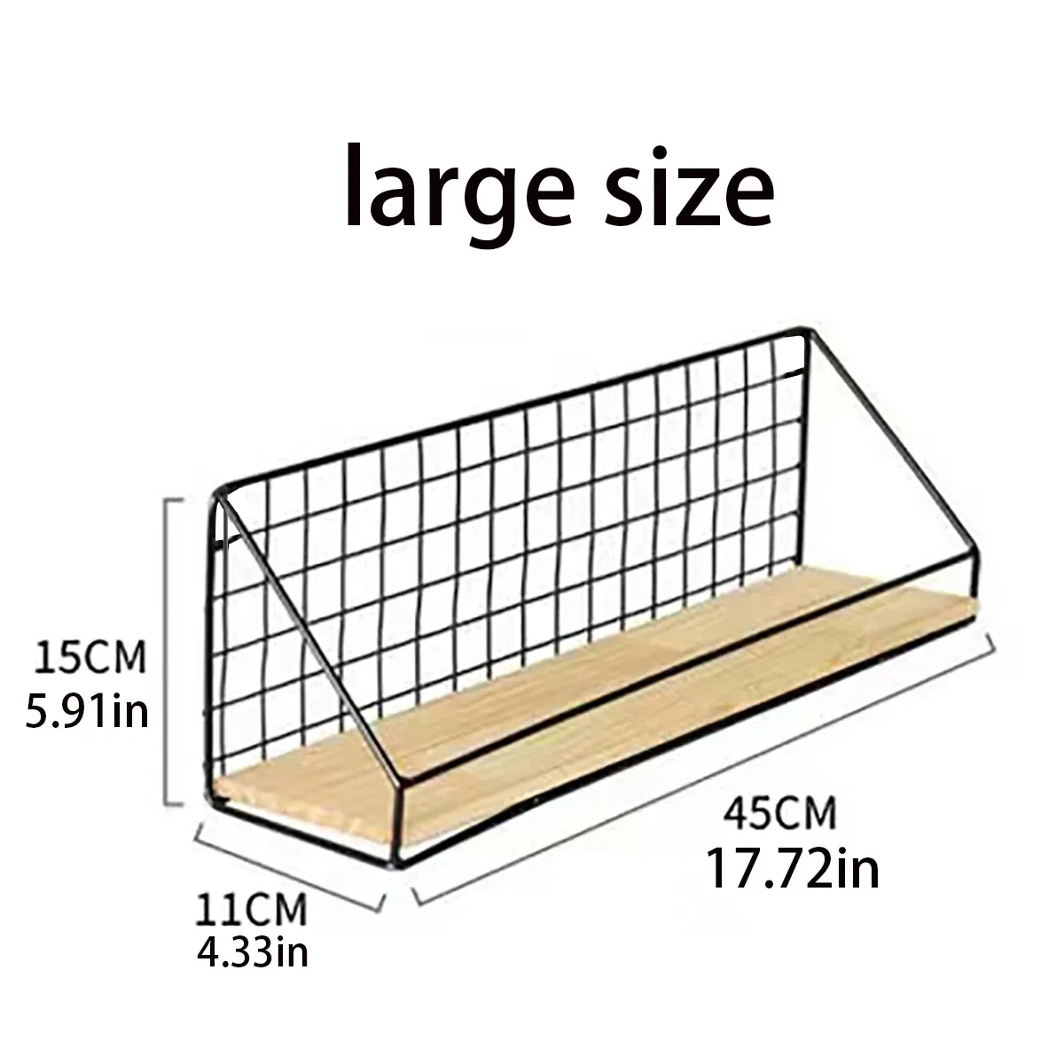 Wandregale ohne Bohren, Holz-Hängeregal für Wohnzimmer, Schlafzimmer, Aufbewahrungskorb, Wanddekoration, Gestell-Organizer: Weiß