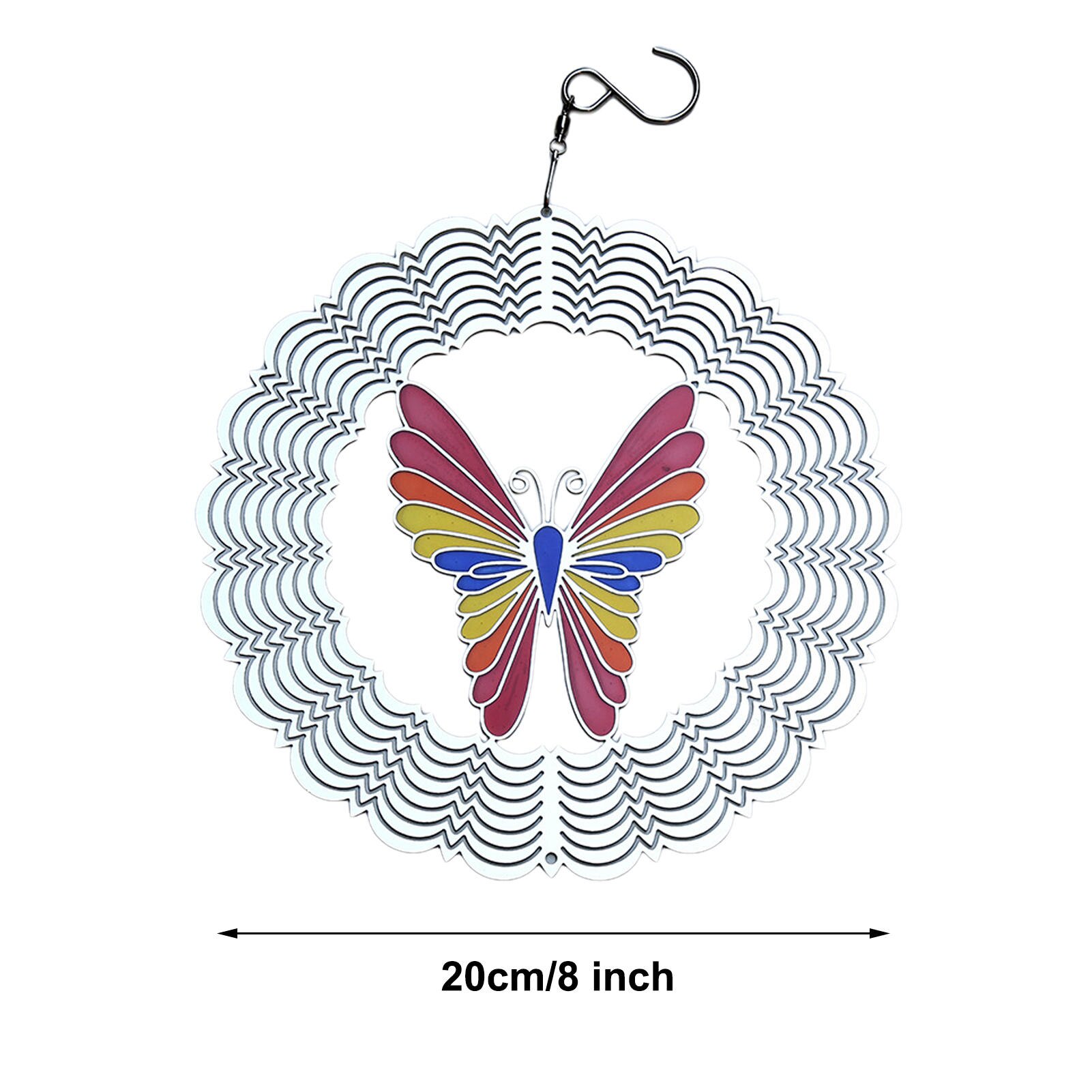 Spinner de viento de 8 pulgadas, colgante brillante de sonido de Metal 3D para , se puede colgar al aire libre en jardines, balcones y interiores: C