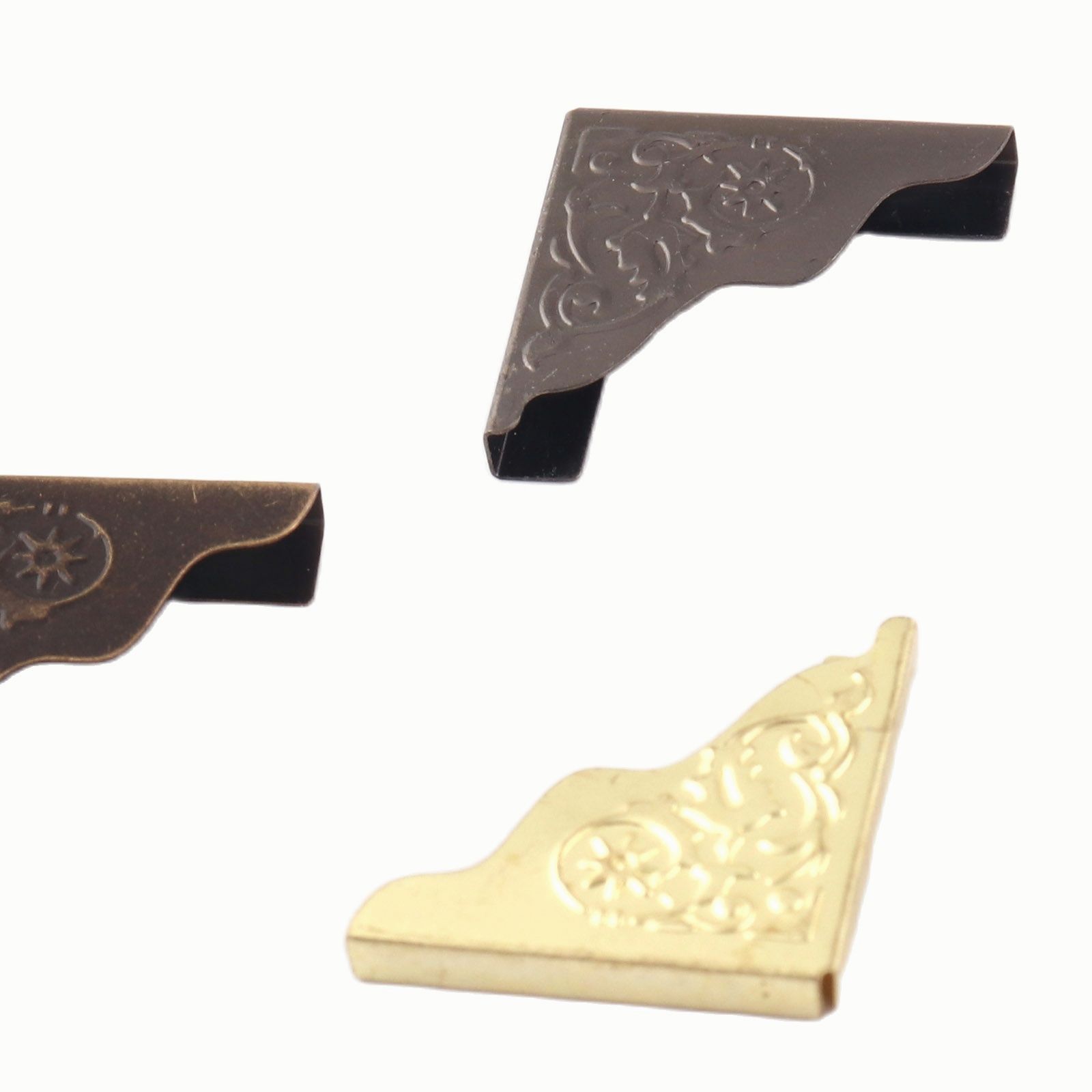 25mm Corner Protection Vintage Pattern Style Box Corner Corners Jewelry Decorative Wood Corner Book Corner clip 12pcs