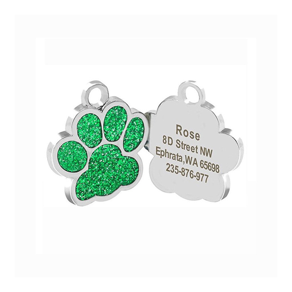 Mini étiquette d'identification patte de chien chat, bijoux pour animaux de compagnie, collier, fournitures pour animaux de compagnie, accessoires diamètre 27mm, sans lettrage,