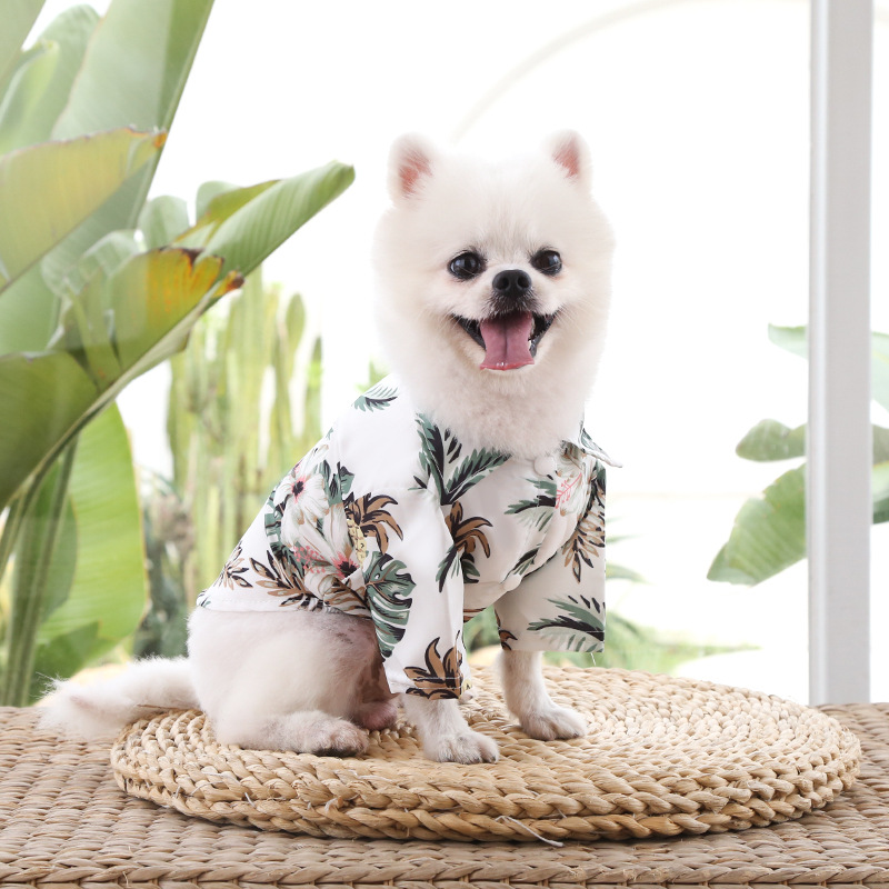 Mode Hawaiiaanse Strandstijl Hondenshirt Zomer Hondenkleding Ademend Kat Dun Shirt Leuke Print Puppy Vest Chihuahua Kleding