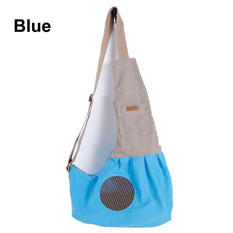 Draagbare Opvouwbare Honden Draagtassen Canvas Ademende Slings Handtassen Voor Kleine Huisdieren Teddy Chihuahua Kat Puppy Dog Carriers: Blauw