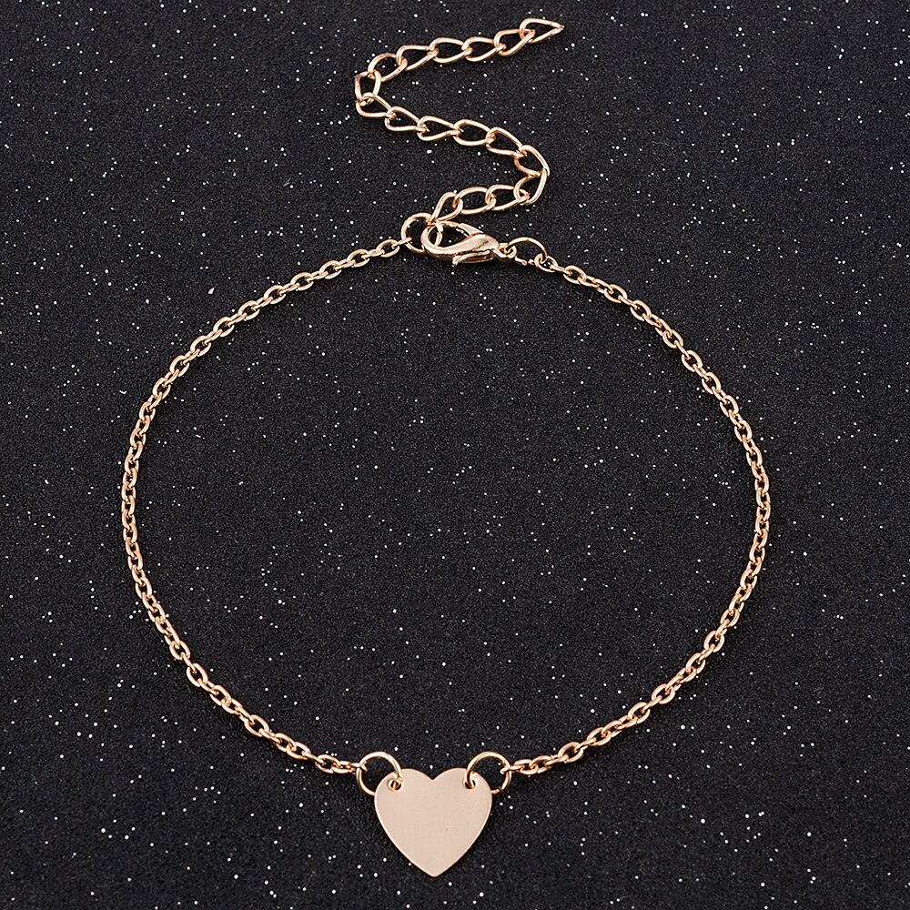 Pulsera de corazones encantadora y sencilla para mujer y niña, pulsera de Metal de Color dorado, joyería con estilo, novedad de