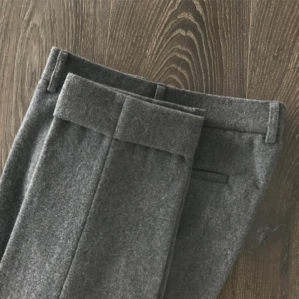 Mannen Broek Grijs Wol Tweed Curling Broek Broek Voor Mannen Casual Broek Dragen Gentleman Broek Herenkleding Broek