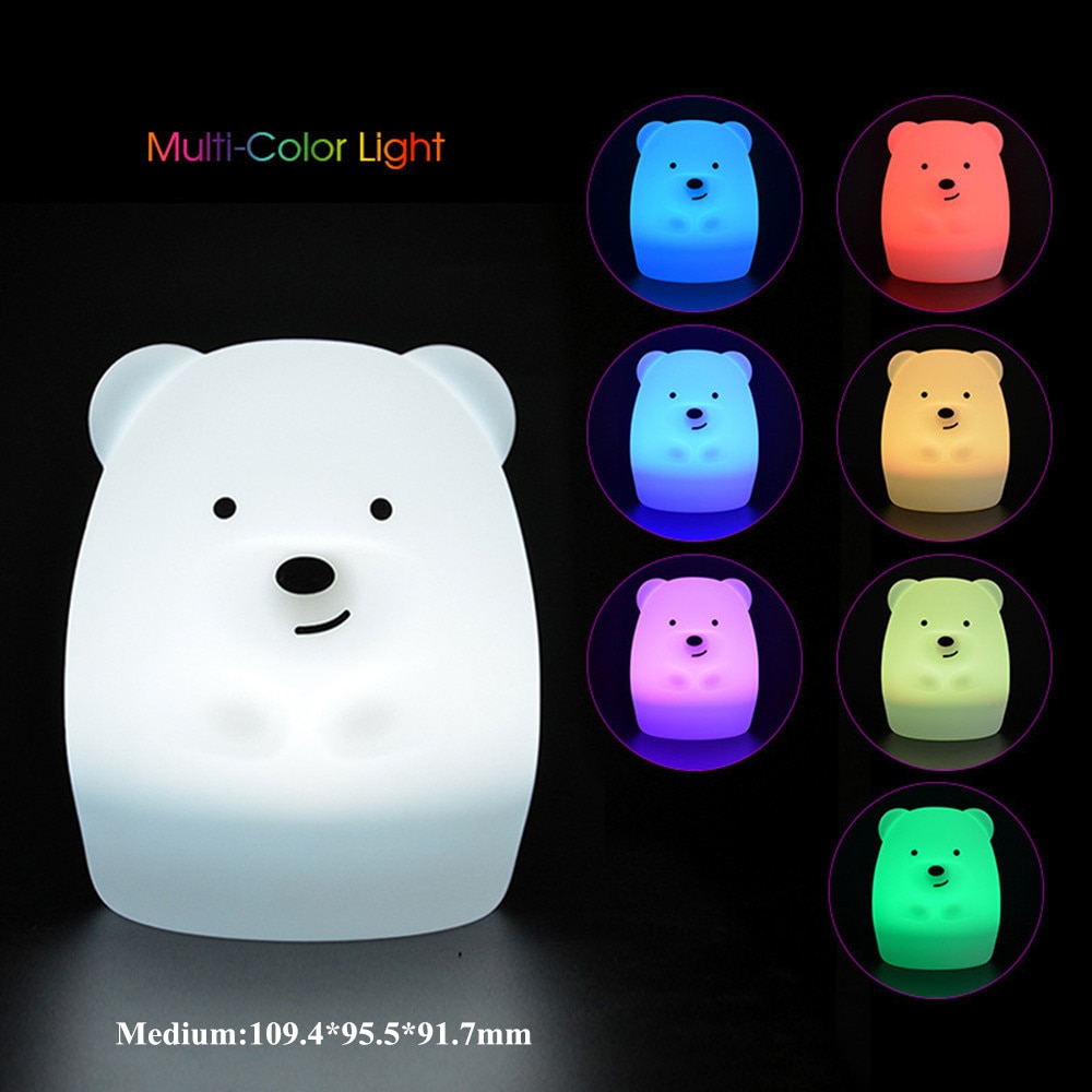 Beer Hond Vos Aap Led Nachtlampje Touch Sensor 9 Kleuren Cartoon Siliconen Dier Lamp Bedlampje Voor Kinderen Kids baby Cadeau