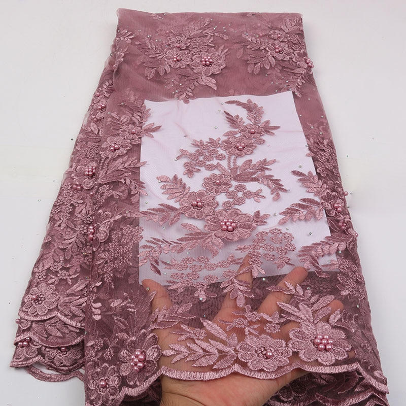 Afrikansk blondestof ,fransk tyl blondestoffer,broderi 3d blomster snørebånd til nigeriansk brudekjole  ks2291b