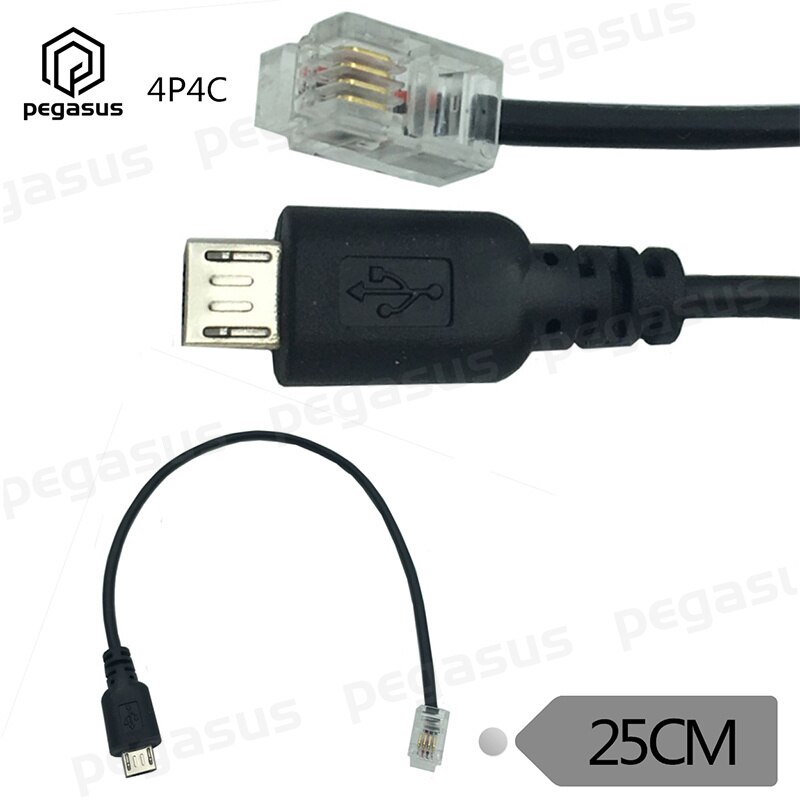 25CM Extension Cable Adapter USB Micro 5Pin to RJ9 4P4C Male Converter Wire