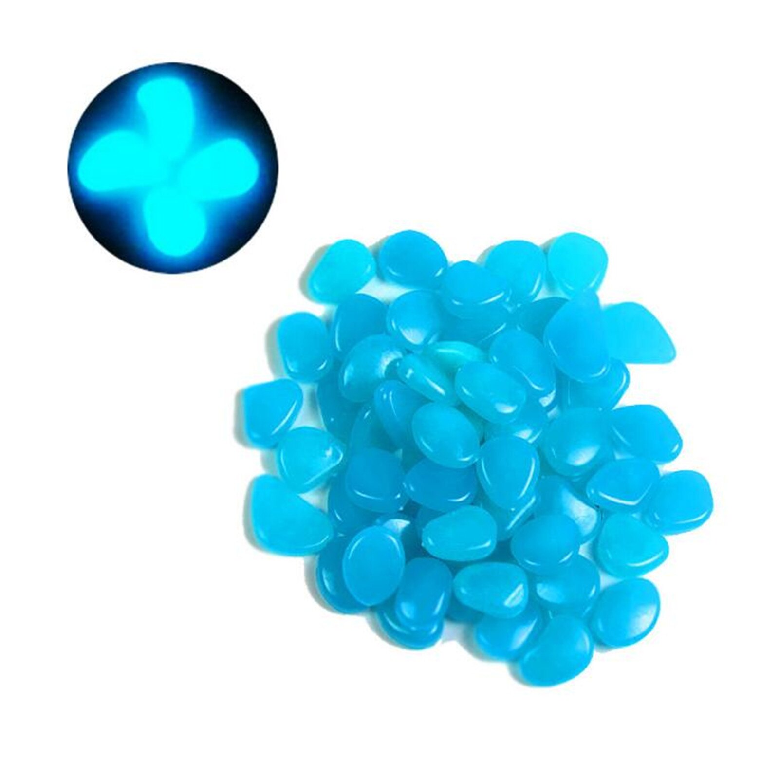 10PC Glow in The Dark Pebbles Luminous Stones Rocks For Garden Aquariums Decoration: A