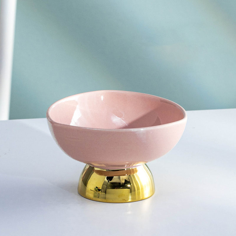 Keramische Ijs Cup Tall Kom Dessert Restaurant Ijs Cup Siroop Kom Huishoudelijke Yoghurt Kom Kerstcadeaus: Pink Bowl