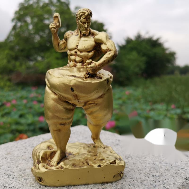 Sculpture en résine sculptée pour perte de poids, Sculpture de musculation pour hommes, Statue de Fitness, décoration artisanale pour salle de sport, de décoration de bureau: A