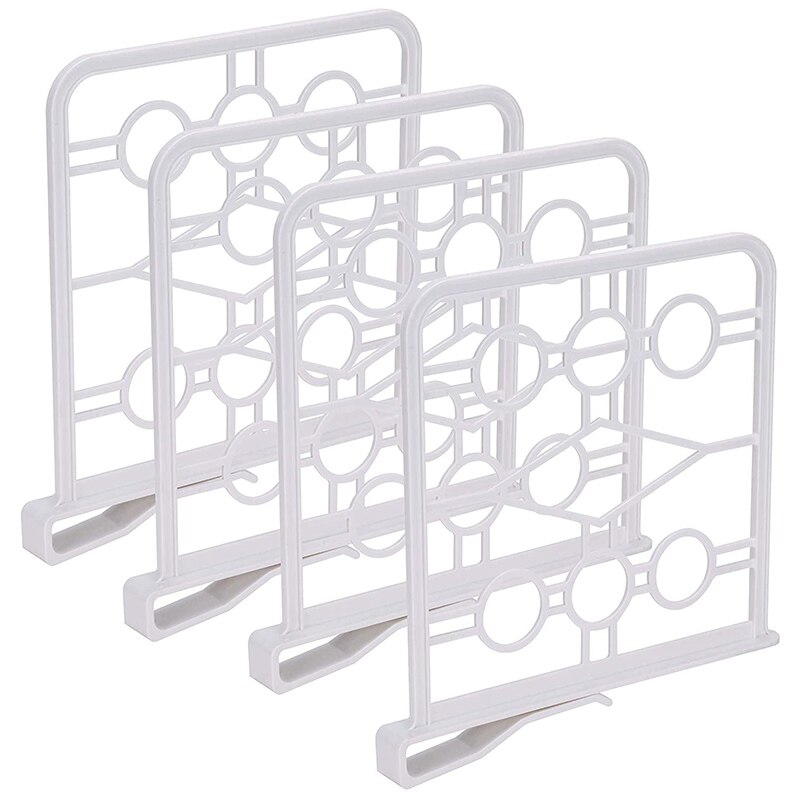 Paquet de 4 séparateurs d'étagère de placard-organisateur en plastique incassable-parfait pour les placards, les armoires de cuisine, les pâtisseries et les étagères: Default Title