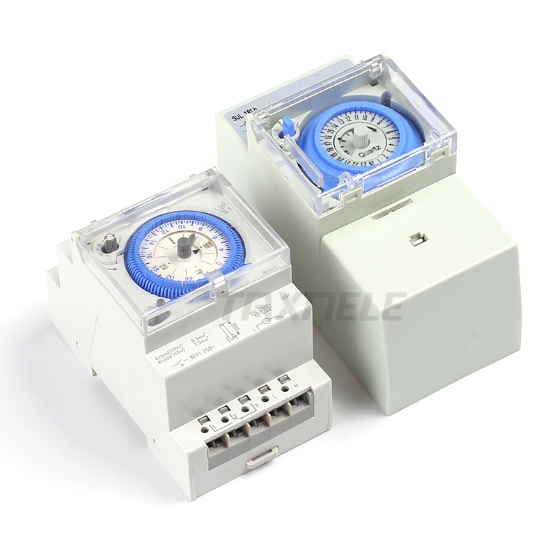 Sul 181h sul 181d mekanisk timer 24 timmar tidsomkopplare relä elektrisk programmerbar timer 24 timmars din rail timeromkopplare