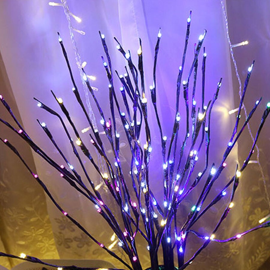 Lampe LED d&#39;intérieur avec branches de saule, Vase décoratif d&#39;intérieur, idéal pour un jardin, une fête, noël ou un anniversaire, 20 unités