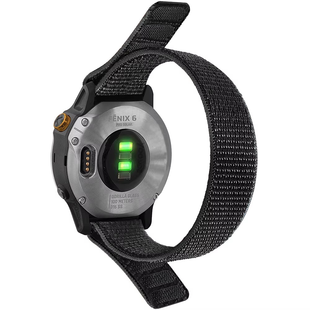 Til garmin fenix 6 6s 6x pro 5 5s Plus 7 7s 7x erstatningsklokkerem til garmin fenix 8 klokkerem 20/22/26mm vevd nylon: S / Grønnblå