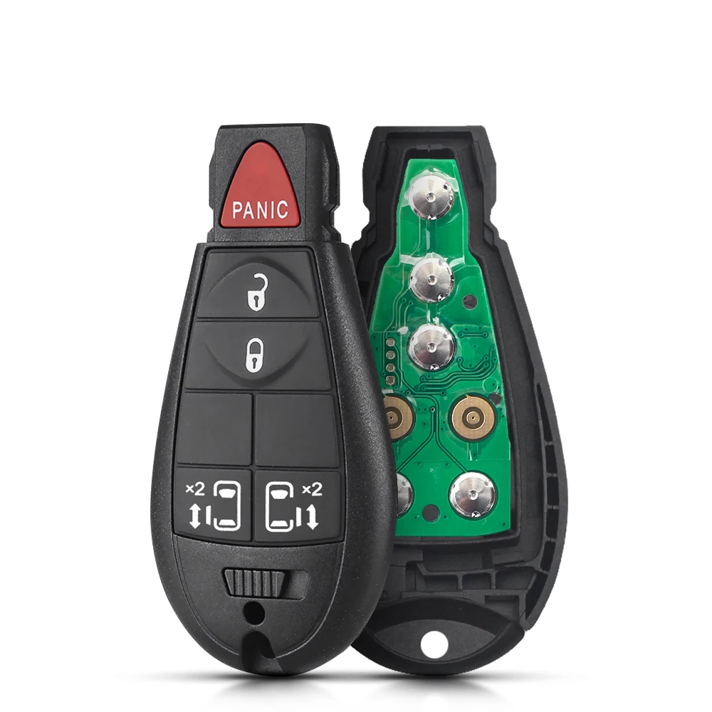 KEYYOU Remote Car Key For Dodge Grand Caravan Journey M3N5WY783X 433Mhz ID46 Chip 5 Button: Pink