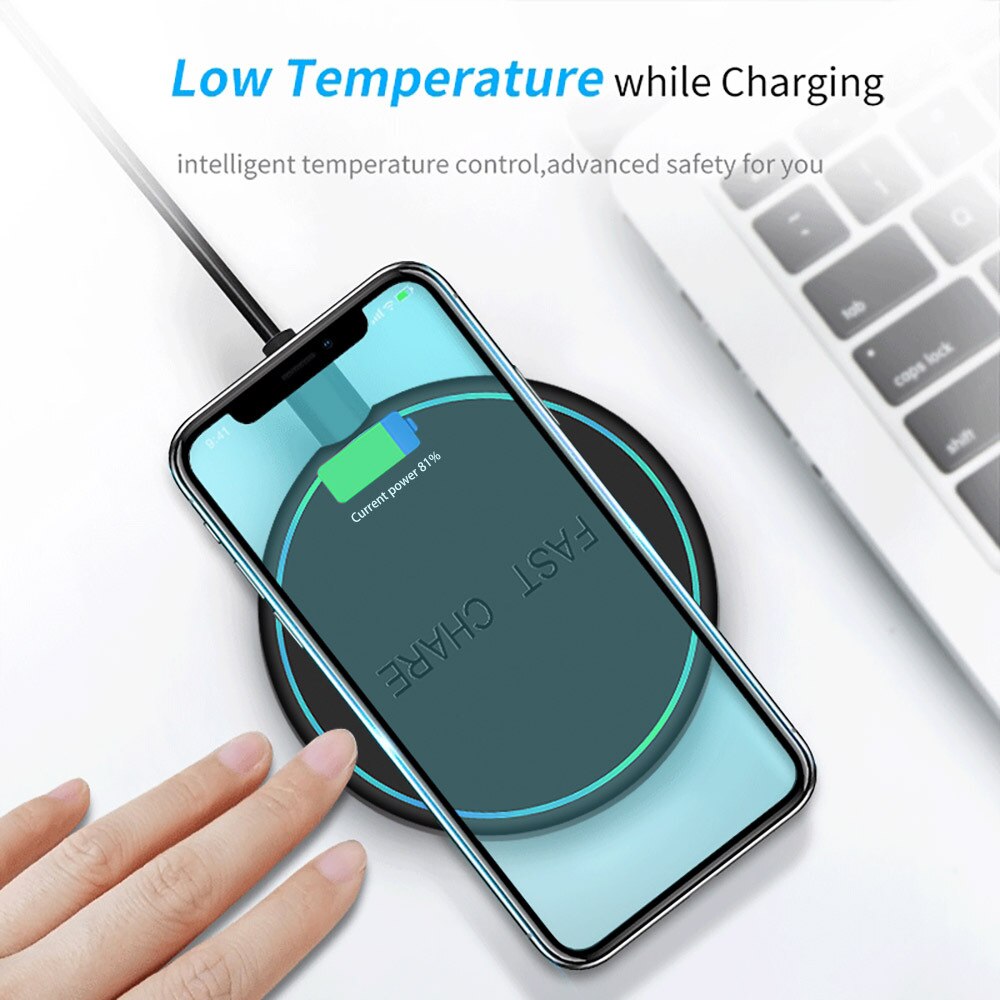10W Qi caricabatterie Wireless veloce Micro Pad di ricarica Wireless per iPhone13 13Pro 12 12Promax 11 X Samsung Xiaomi Huawei Pad di ricarica