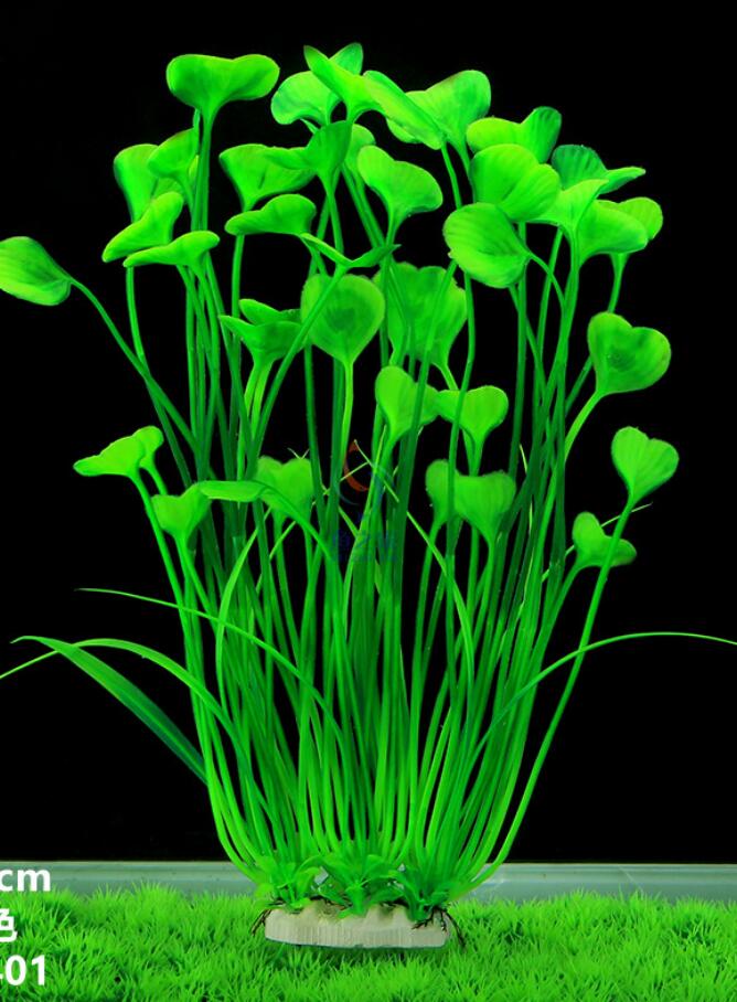 Hjärta form akvarium växt vatten prydnad plast mini akvarium landskap falsk simulering akvarium landskapsarkitektur dekoration: Grön