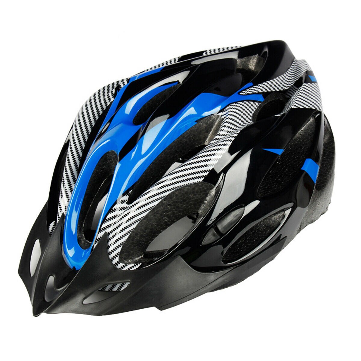 Mountain bike estrada capacete de segurança da bicicleta equitação capacete ultra leve respirável pode efetivamente reduzir a resistência do vento: Blue black