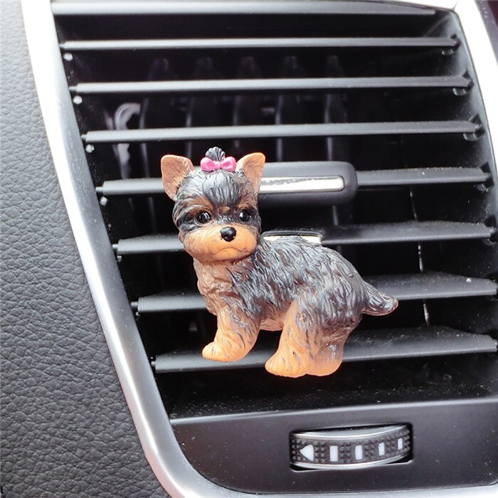 Biludluftningsklemme sød dekoration fransk bulldog corgi beagle figur dejlige biler interiør stikkontakt hund indretning tilbehør: Yorkshireterrier