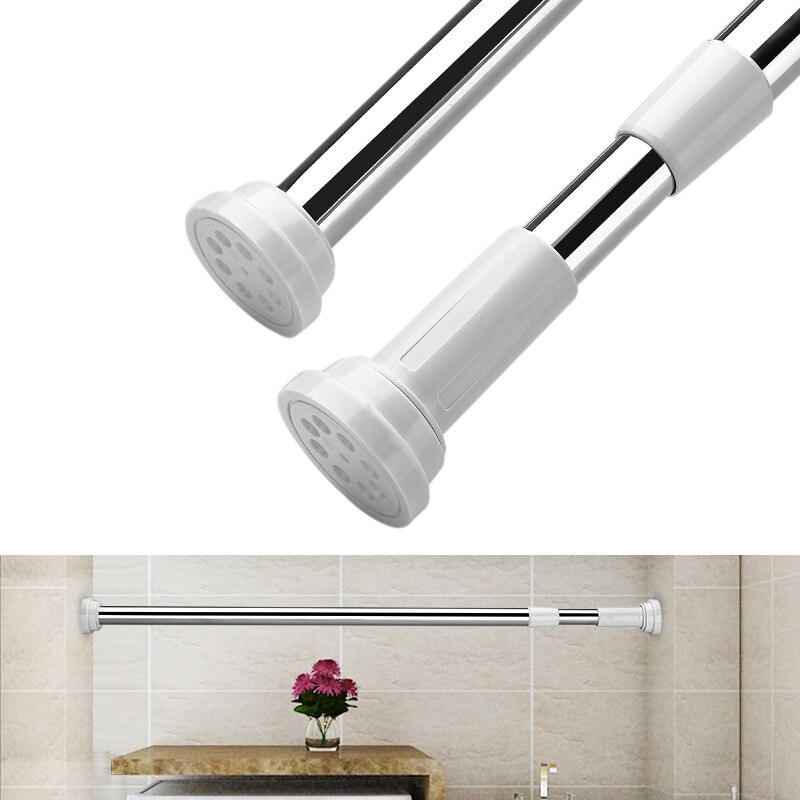 Spring Loaded Telescopic Rods Adjustable Rail Poles Clothes Wardrobe Tension Rail Pole Rods JS23