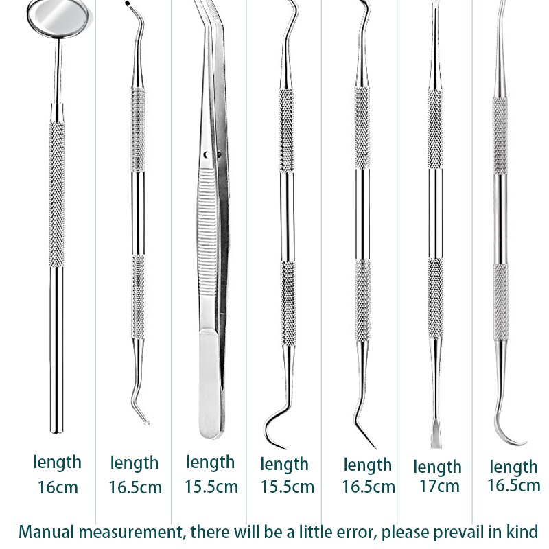 6pc/ æske tandspejlsæt segl tandsten scaler pick spatel sølv æske tandinstrumenter tandlæge værktøj mundpleje tandrensning
