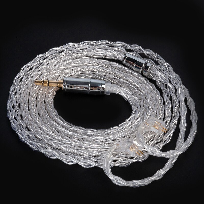 AK KBEAR-Limpid Pro 4N 8 Cores Upgrade Pure Silver Flagship Cable 2 Pin/ MMCX/ TFZ/ QDC In-ear Earphones Cable for KZ ASX BL01: TFZ3.5